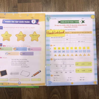 Sách - Combo phiếu ôn tập cuối tuần môn Toán + tiếng việt lớp 3 ( chân trời sáng tạo )