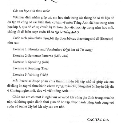 Vở Ôn Tập Hè Tiếng Anh 3 (Dùng Chung Cho Các Bộ SGK Hiện Hành) - HA