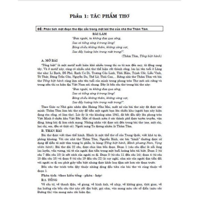 Sách - Cảm Nhận, Phân Tích Tác Phẩm Văn Học Ngoài Sách Giáo Khoa Ngữ Văn THPT Tác Phẩm Thơ Và Truyện - Hồng Ân