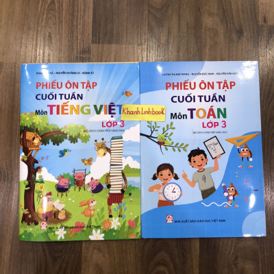 Sách - Combo phiếu ôn tập cuối tuần môn Toán + tiếng việt lớp 3 ( chân trời sáng tạo )