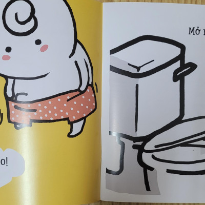 Sách Ehon Miu Miu Tự Lập Phần 1 Song Ngữ - Đi Ị