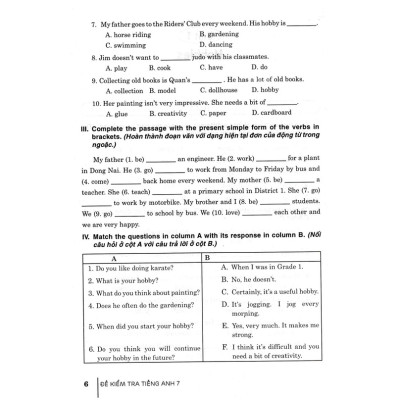 đề kiểm tra tiếng anh 7 (dùng kèm sách giáo khoa kết nối)