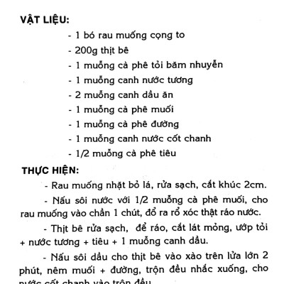 Thực Đơn Bốn Món