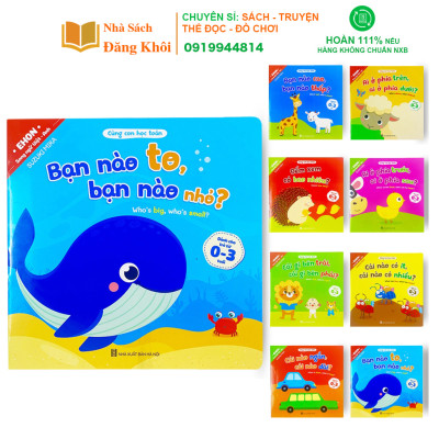 Sách - Combo 8 cuốn Ehon Toán Học Đầu Đời Cùng Con Học Toán - Song Ngữ Việt Anh  Cho Bé 0-3 Tuổi