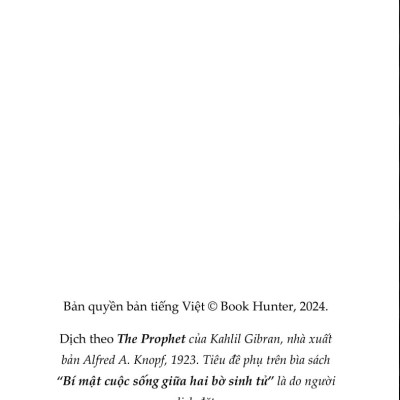 Ngôn Sứ - Bí Mật Cuộc Sống Giữa Hai Bờ Sinh Tử - Kahlil Gibram; Lệ Hằng dịch