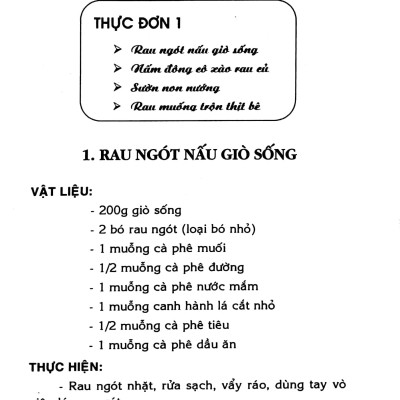 Thực Đơn Bốn Món