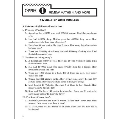 Sách - Toán Đố Lớp 5 - Word Problems Of Primary Maths 5 - Dùng Chung Cho Các Bộ SGK Hiện Hành - Hồng Ân