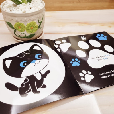 Trọn Bộ 6 Cuốn Ehon Kích Thích Thị Giác cho bé Song Ngữ Việt Anh - In mực chiết xuất tự nhiên - Chất liệu giấy ảnh chịu nước, chống thấm nước - Bé gặm nhấm không rách