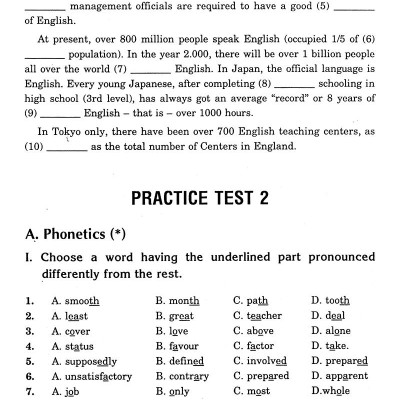 Ôn Tập Luyện Thi Trắc Nghiệm THPTQG 2019 - Môn Tiếng Anh