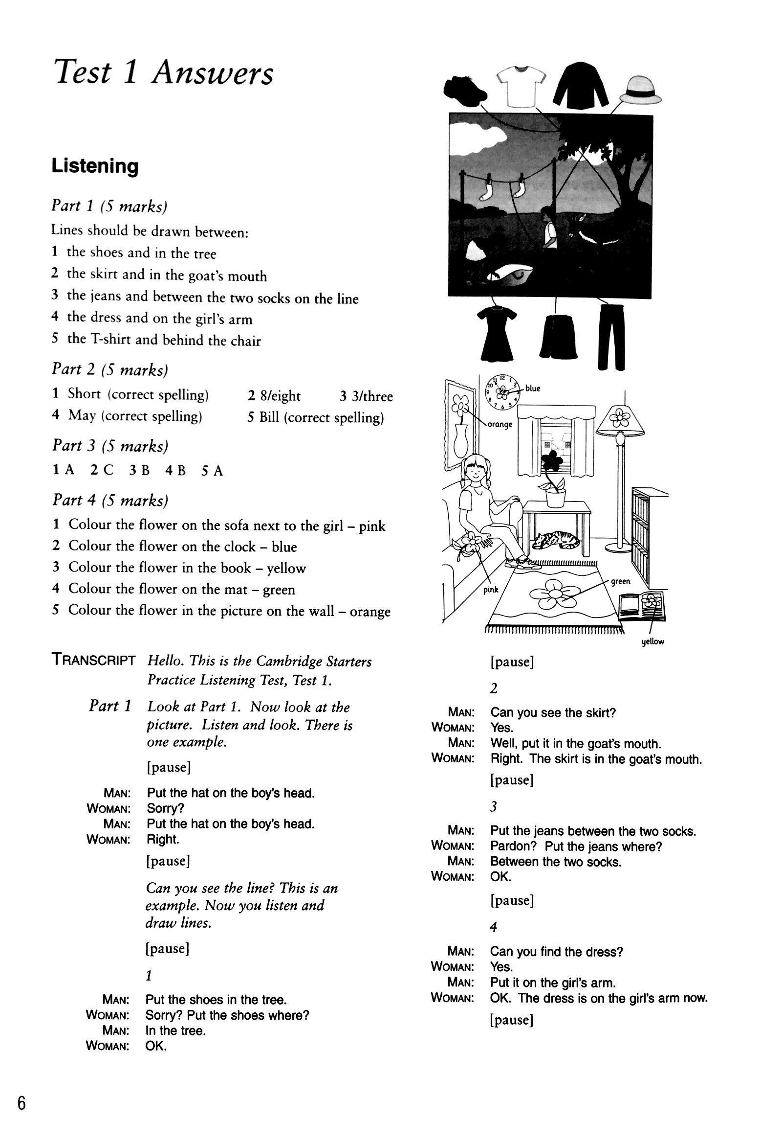 Cambridge Young Learners English Tests Starters 5 Answer Booklet