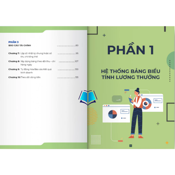 Sách - Bảng biểu mẫu tính lương thưởng + quản lý kho + báo cáo tài chính bằng Googlesheet dành cho HKD, Doanh nghiệp