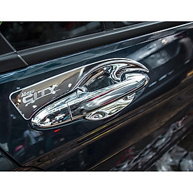 Combo bộ ốp tay nắm cửa mạ Crom và hõm cửa 3M xe Honda City 2015-2019