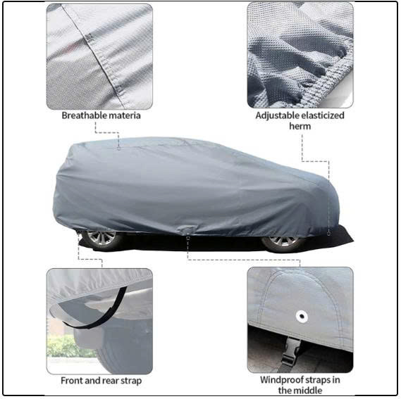 Bạt phủ ô tô chất liệu vải không dệt 4 lớp cao cấp MACSIM cho Volvo S90 màu ghi