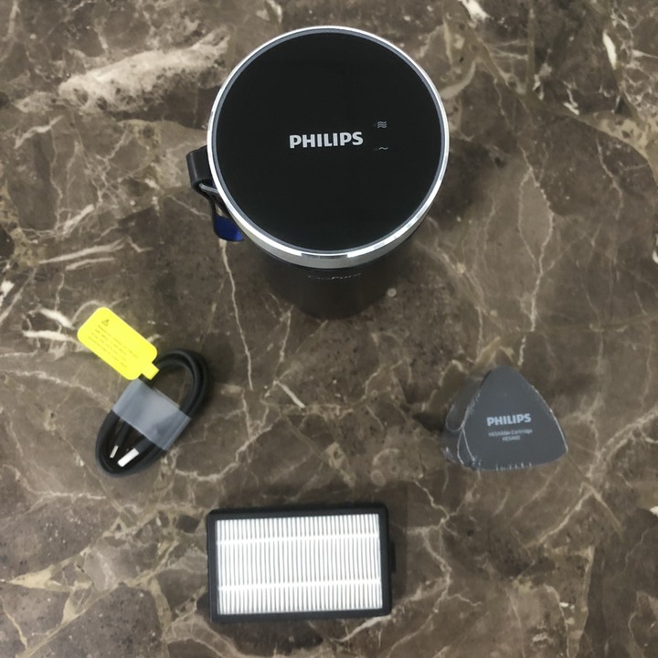 Máy khử mùi, lọc không khí dạng cốc trên xe ô tô cao cấp thương hiệu Philips GP5601 - Công suất: 5.5W - Điện áp: 5V DC/1A - UVC LED - Hàng Nhập Khẩu
