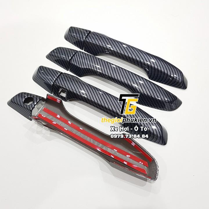 Bộ ốp tay nắm, ốp hõm cửa xe vân Carbon Honda CR-V, CRV 2018-2020