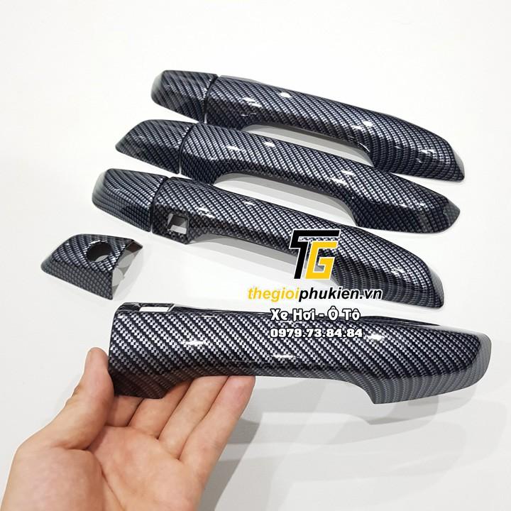 Bộ ốp tay nắm, ốp hõm cửa xe vân Carbon Honda CR-V, CRV 2018-2020