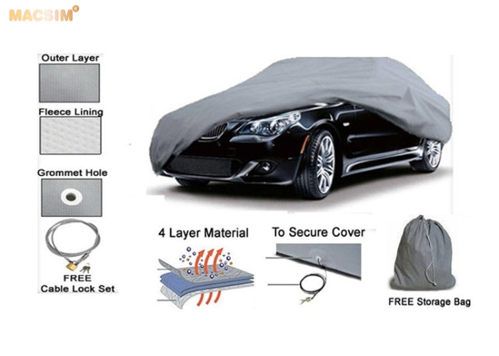 Bạt phủ ô tô chất liệu vải không dệt 3 lớp cao cấp thương hiệu MACSIM cho xe ô tô Volvo XC40 - màu ghi
