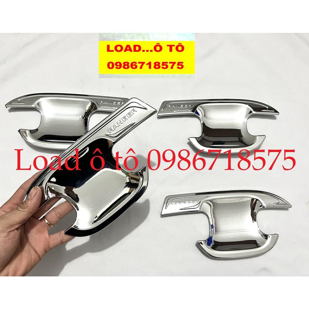 Ốp Tay Nắm, Hõm Cửa Mạ Crom Xe Ford Ranger 2023-2022 Mẫu Mới Nhựa ABS Mạ Crom Sáng Bóng