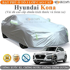 Bạt trùm che phủ xe ô tô Hyundai Kona 3 Lớp Cao Cấp Chống Nắng Nóng Chống Nước Chống Cháy Chống Bụi