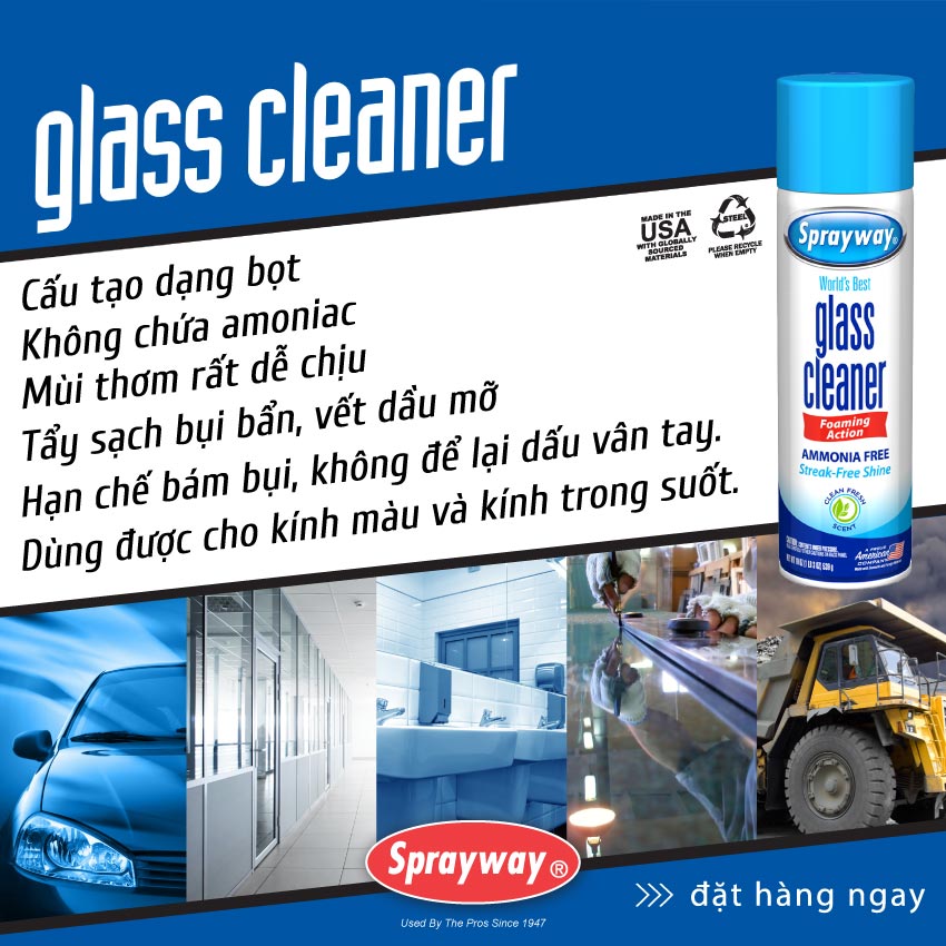 Chai xịt vệ sinh kính 050 - chai lớn 19oz