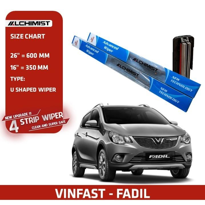 Gạt Mưa Xe Ô tô VINFAST Loại Silicon 4 Lưỡi Cao Cấp, Thiết Kế Thông Minh, Gạt Êm Và Sạch Hơn