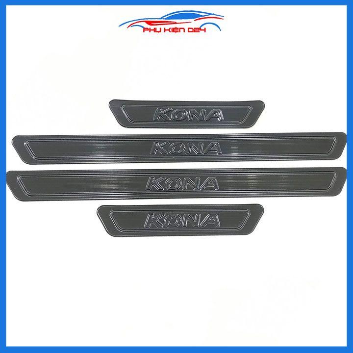 Bộ ốp bậc cửa trong ngoài nẹp bước chân Kona vân Titan chống trầy trang trí xe
