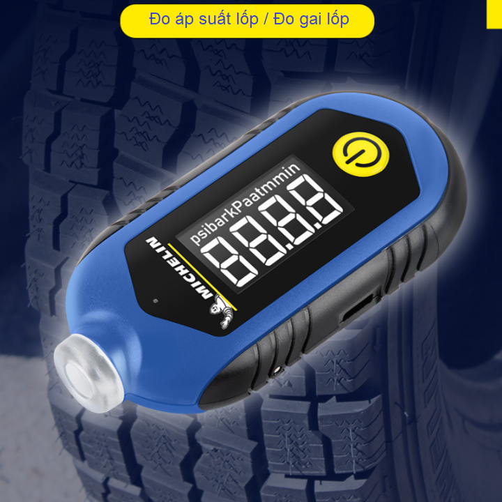 Đồng hồ đo áp suất lốp điện tử Michelin M2209, màn hình LCD 1 inch, đơn vị đo Psi, Kpa, Bar, At (Kg/cm2) - Hàng Chính Hãng