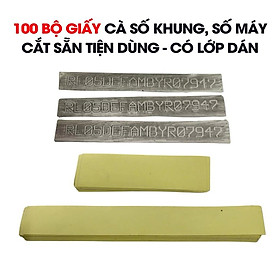 100 Bộ Giấy Cà Số Khung Số Máy Ô Tô Xe Máy Cắt Sẵn Tiện Dùng 2 Lớp Dán Dễ Dùng – 100 Bộ/Gói