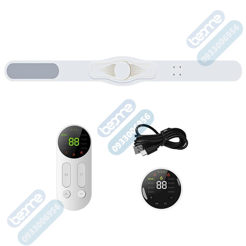 Máy Massage tan Mỡ Bụng Xung Điện EMS Beame BM-B48, Đai Massage Lưng Bụng Rung Nhiệt Giảm Đau Bụng Kinh