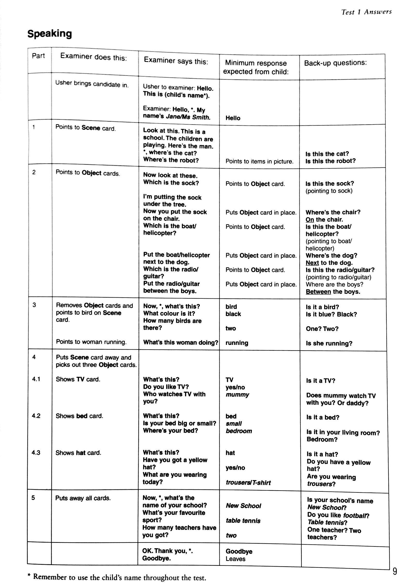 Cambridge Young Learners English Tests Second edition Starters 3 Answer Booklet