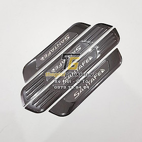 Bộ Ốp bậc cửa, Nẹp bước chân Hyundai Santafe 2019-2020 vân Carbon