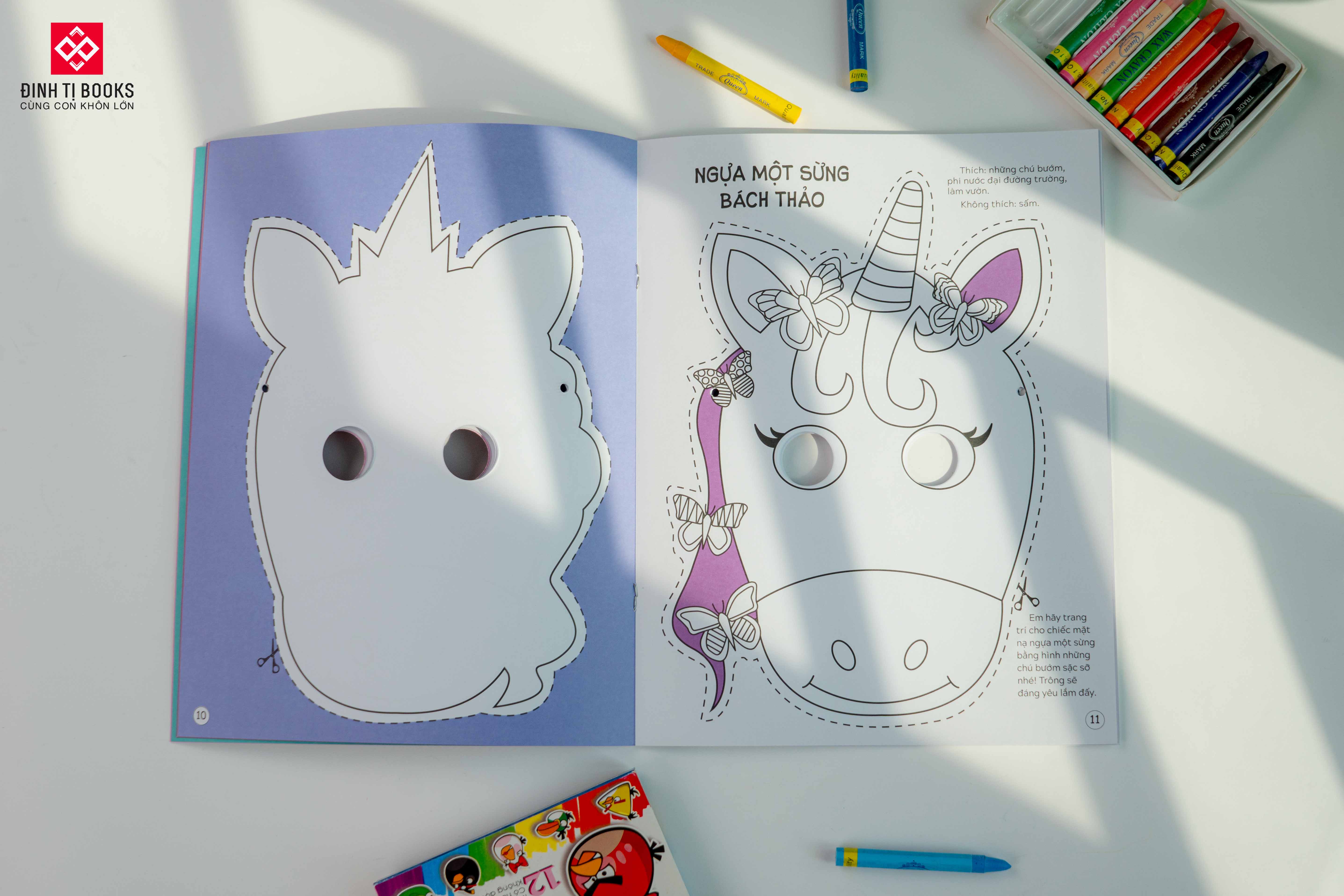 Sách mặt nạ - Cắt + tô màu combo 3 tập - Đinh Tị Books