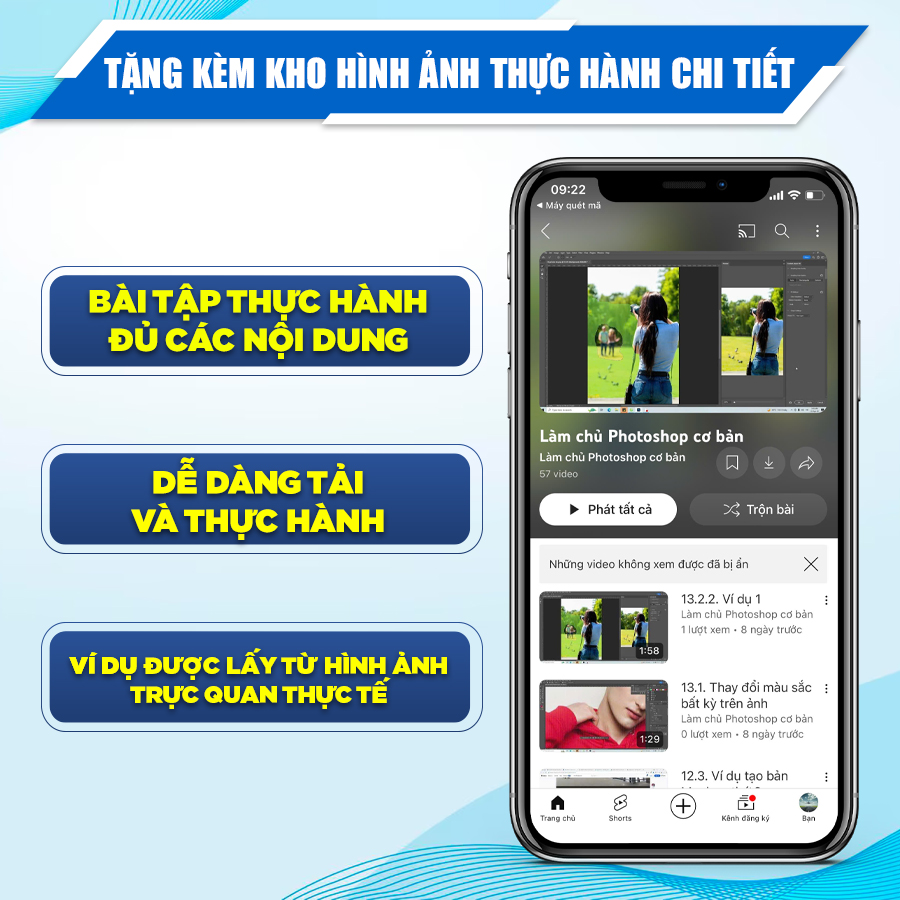 Sách Photoshop Xuất Bản Chính Hãng Cho Người Mới Bắt Đầu, In Màu, Có Tặng Kèm Video Hướng Dẫn + Kho Tài Liệu Thực Hành