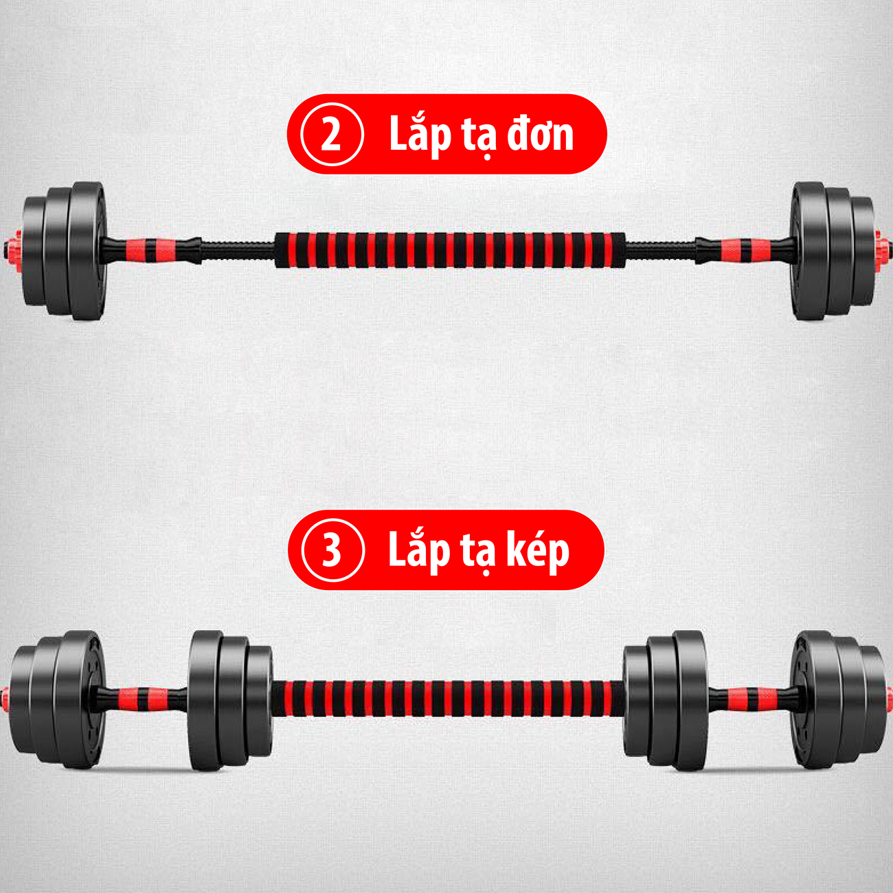 Tạ đôi, Tạ tay + Tạ Đẩy kết hợp (2 in 1) 40kg tập tay đẩy kết hợp, tạ nam nữ tập gym ( hàng nhập khẩu)