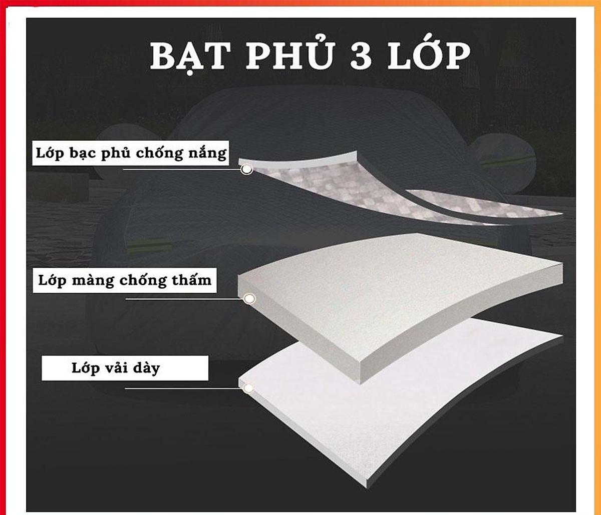 Bạt Phủ Ô Tô VINFAST FADIL, LUX A 2.0, LUX SA 2.0, Chất Liệu Bạt Tráng Nhôm 3 lớp, có phản quang