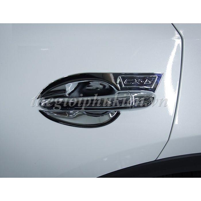 Bộ ốp tay nắm, hõm cửa xe Mazda CX-5, CX5 2016-2017 mạ Crom