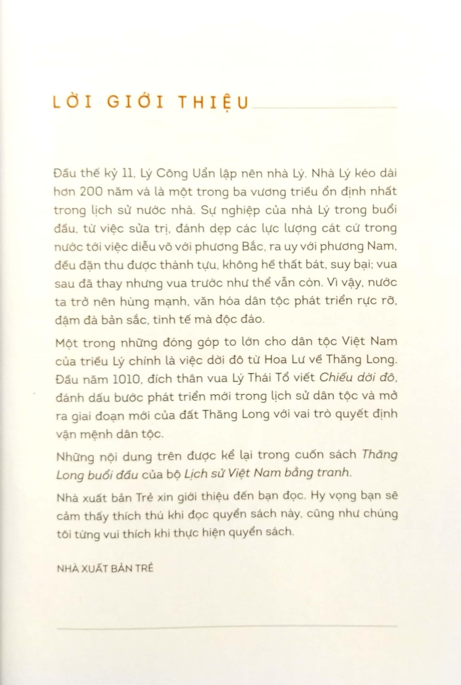 Lịch Sử Việt Nam Bằng Tranh - Thăng Long Buổi Đầu (Bản Màu) (Tái Bản 2023)