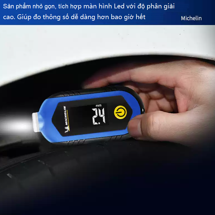 Đồng hồ đo áp suất lốp điện tử Michelin M2209, màn hình LCD 1 inch, đơn vị đo Psi, Kpa, Bar, At (Kg/cm2) - Hàng Chính Hãng