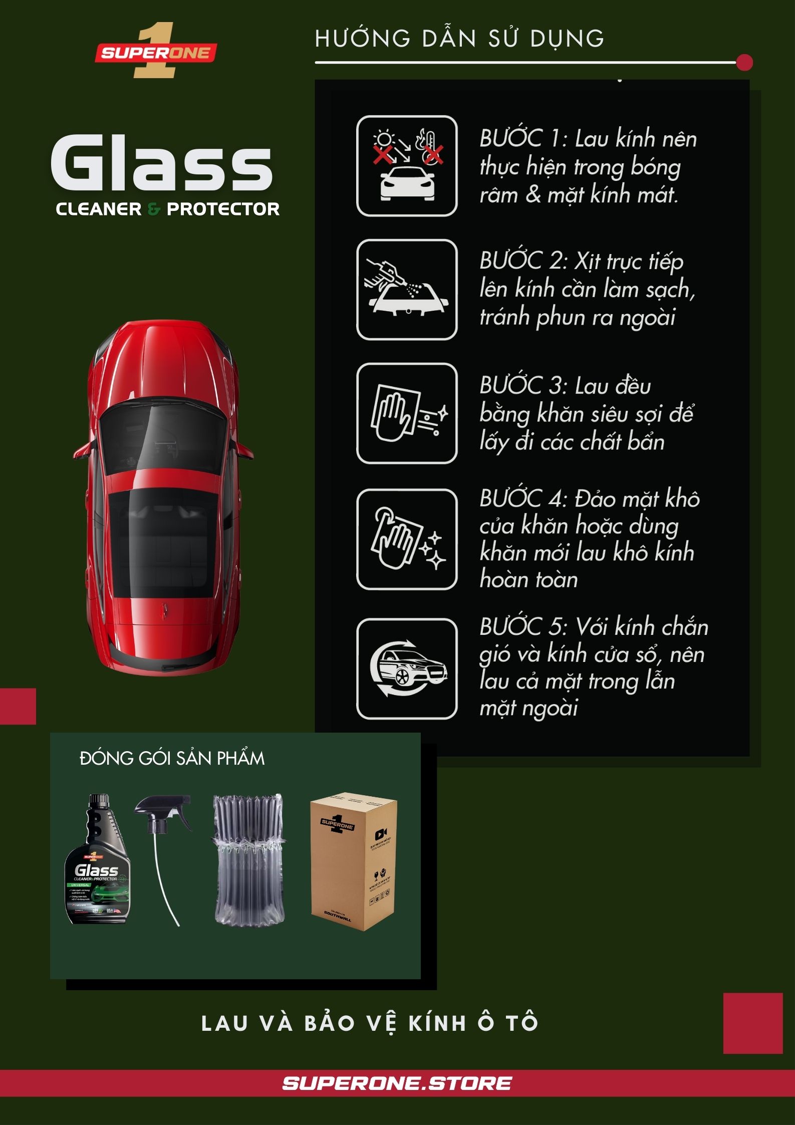 Nước Lau Và Bảo Vệ Kính SUPERONE Glass Cleaner And Protector – Universal SOUTHWALL A303