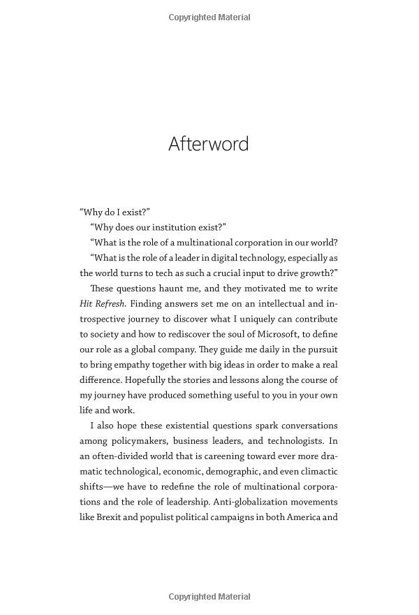 HIT REFRESH: THE QUEST TO REDISCOVER MICROSOFT’S SOUL AND IMAGINE A BETTER FUTURE FOR EVERYONE