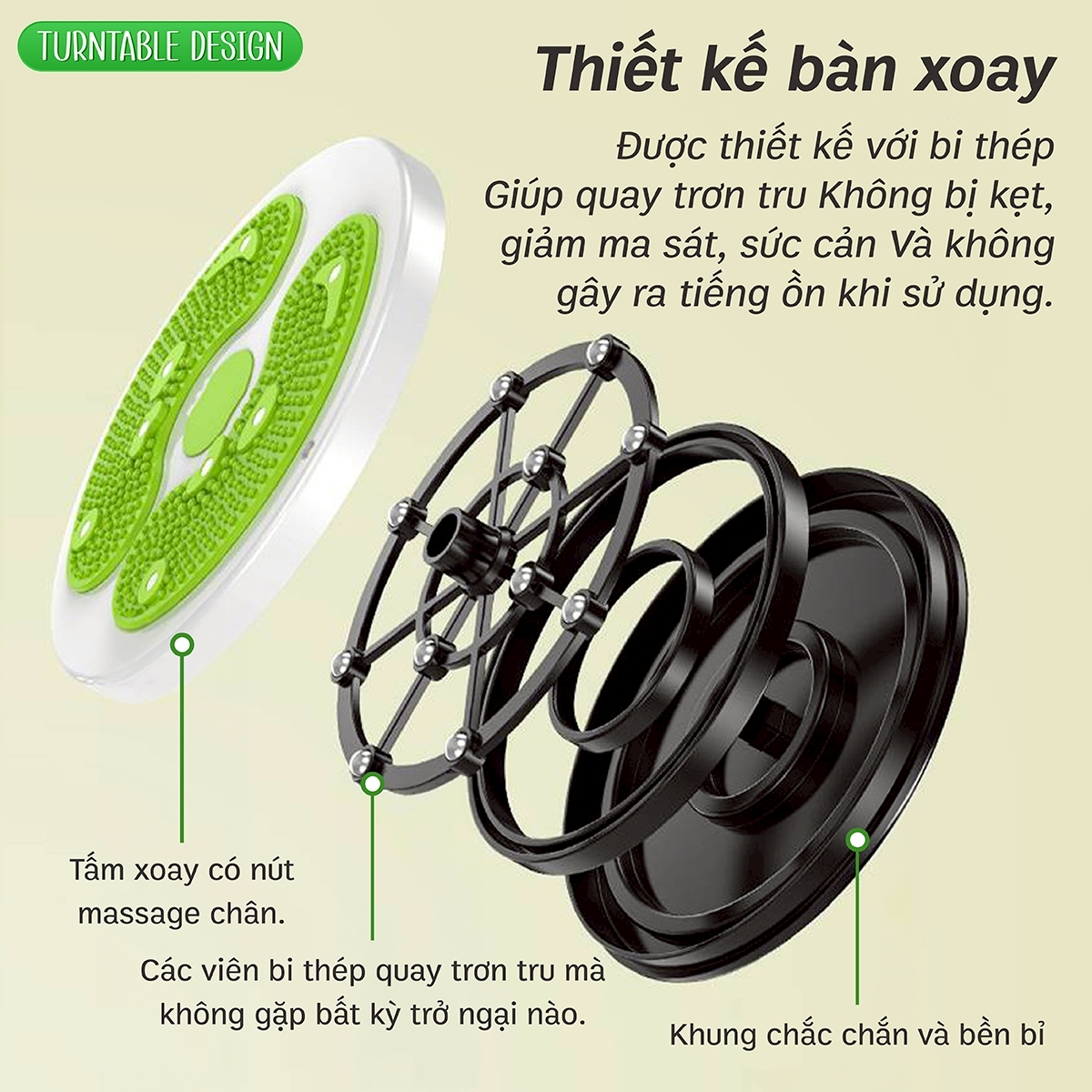 3001N/R Đĩa Xoay eo,Dụng Cụ Tập Thể Dục Xoay Eo Hỗ Trợ Massage Chân Xoay 360 Độ