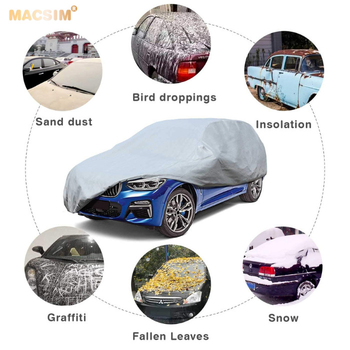 Bạt phủ ô tô chất liệu vải không dệt cao cấp thương hiệu MACSIM dành cho BMW 7 series màu ghi - bạt phủ trong nhà và ngoài trời
