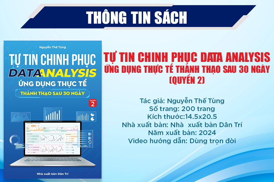 Sách Data Analysis Quyển 2, Ứng Dụng Thực Tế, Kèm Video Hướng Dẫn Thành Thạo Sau 30 Ngày