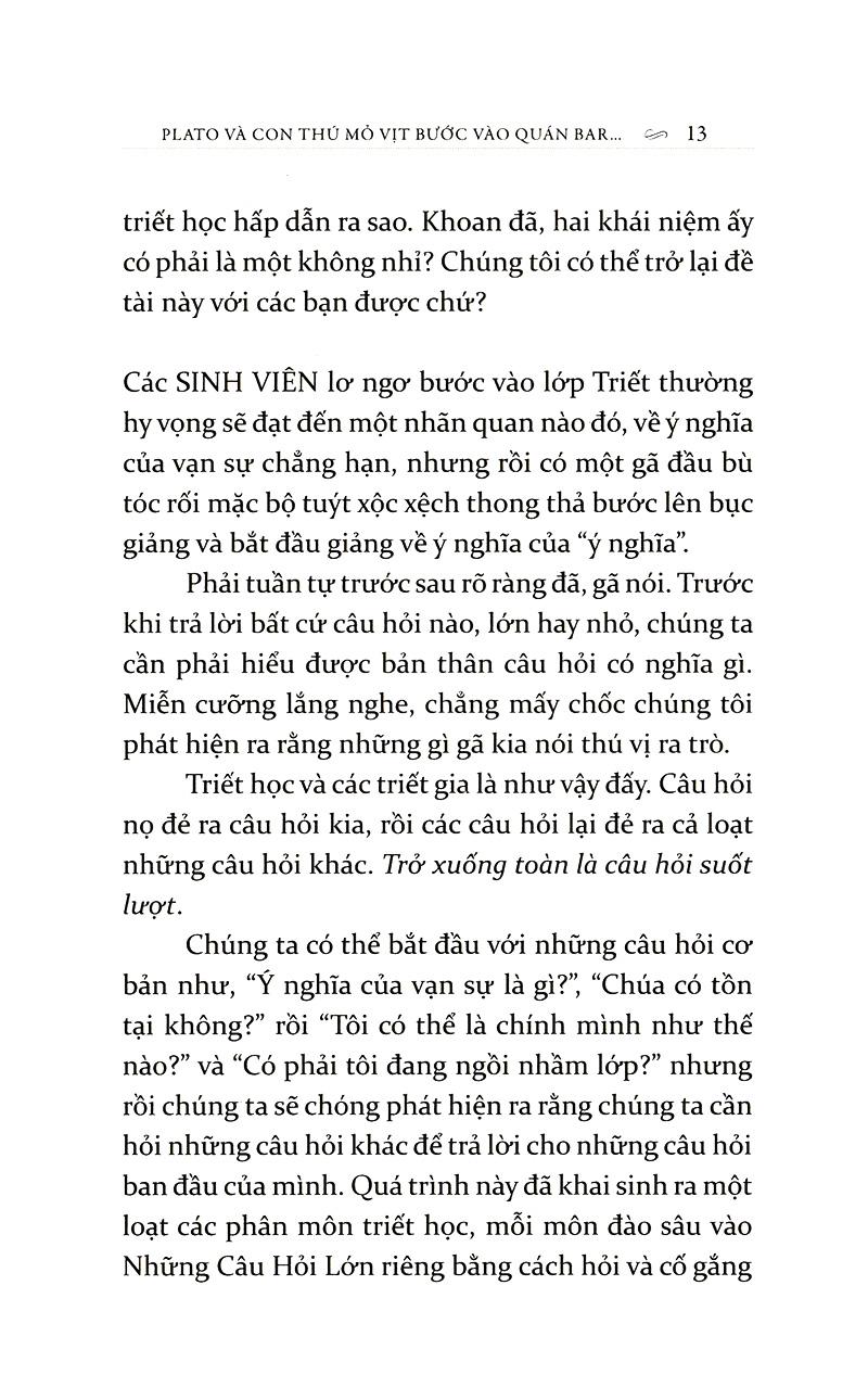 Plato Và Con Thú Mỏ Vịt Bước Vào Quán Bar (Tái Bản 2018 )