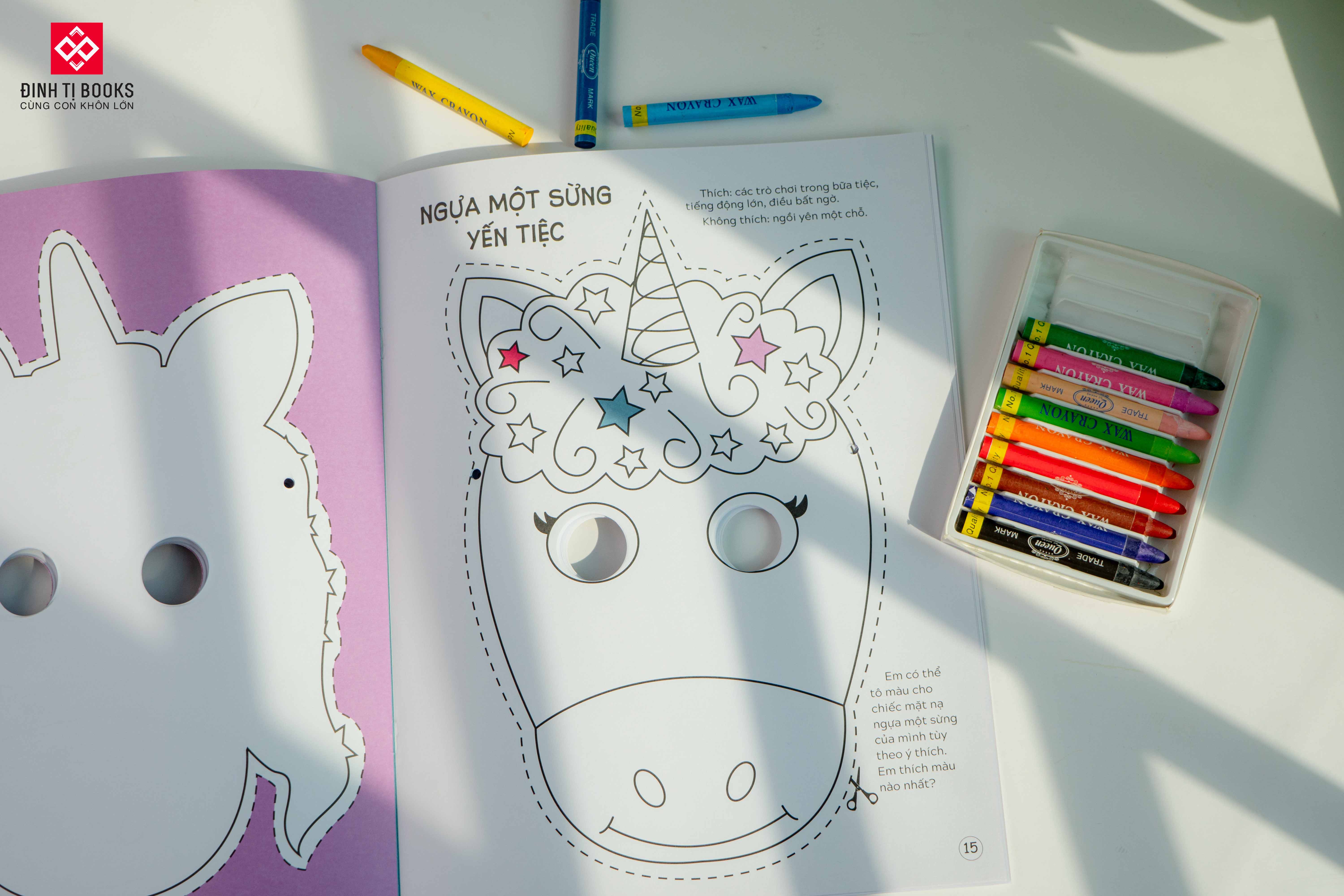 Sách mặt nạ - Cắt + tô màu combo 3 tập - Đinh Tị Books