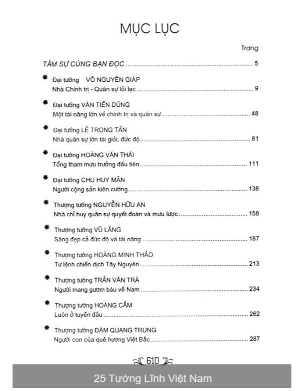 Sách - 25 Tướng Lĩnh Việt Nam