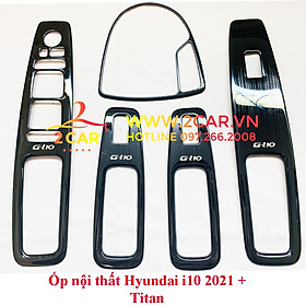Ốp trang trí Nội Thất Xe Hyundai i10 2021-2022, chất liệu Titan cao cấp