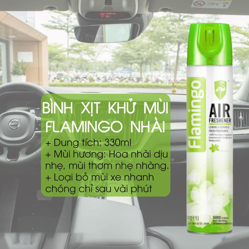 Nước Hoa Xịt Khử Mùi Hôi Ô Tô Flamingo F011 330ml khử mùi xe mới, mùi hôi nội thất mùi điều hoà