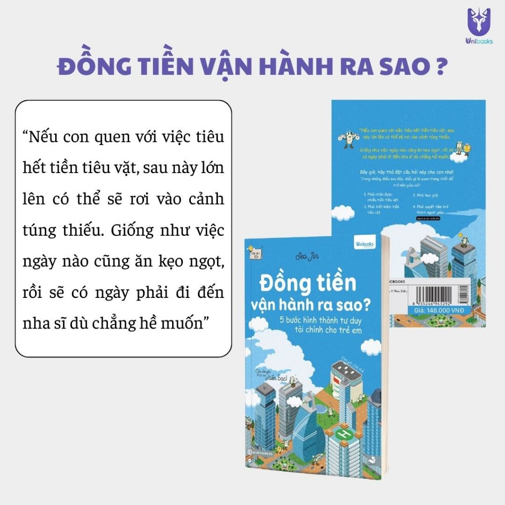 Sách - Đồng tiền vận hành ra sao? 5 bước hình thành tư duy tài chính dành cho trẻ em 10+ Unibooks
