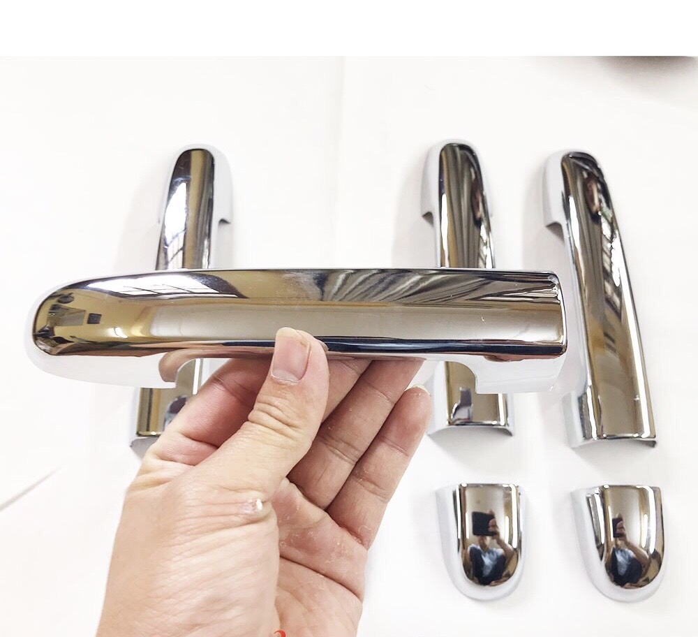 Bộ Ốp Tay Nắm, Hõm Cửa Xe KIA SOLUTO 2019-2020-2021 Mạ Crom 8 Chi Tiết, Tặng Kèm 3 M